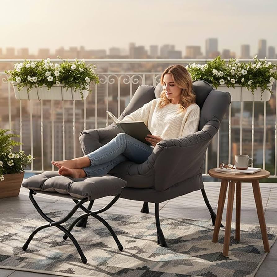 Amazon.com: Tiita Lazy Chair with Ottoman, Modern Large